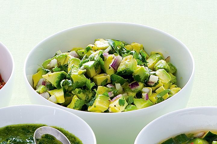 Cooking Meat Avocado, lime and coriander salsa
