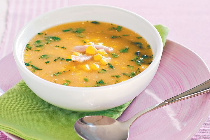 Cooking Meat Chicken and corn soup