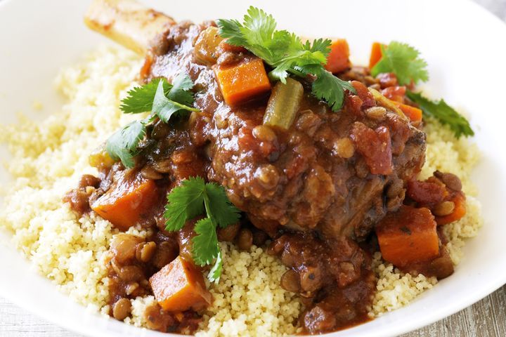 Cooking Meat Hearty lamb and lentil stew