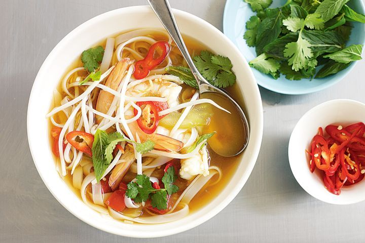 Cooking Meat Hot and sour prawn soup