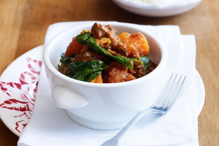 Cooking Meat Madras beef curry