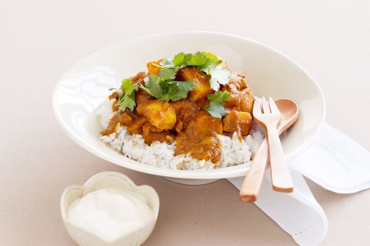 Cooking Meat Mauritian chicken curry