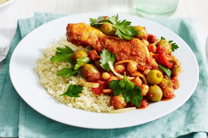 Cooking Meat Moroccan chicken tagine