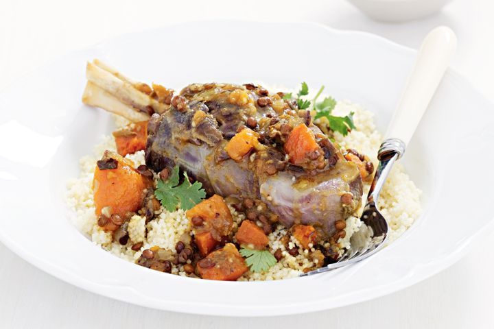 Cooking Meat Moroccan lamb shanks