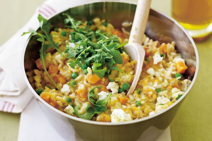 Cooking Meat Pumpkin & goats cheese risotto