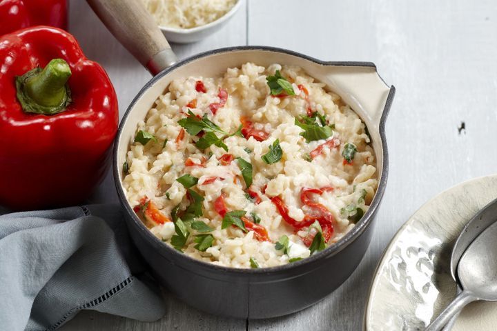 Cooking Meat Red capsicum risotto