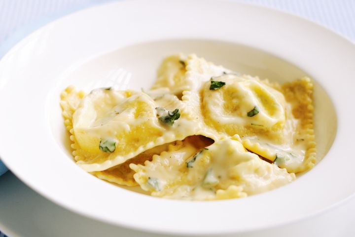 Cooking Meat Roast pumpkin and herb ricotta ravioli