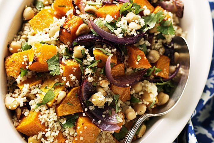 Cooking Meat Roasted pumpkin couscous