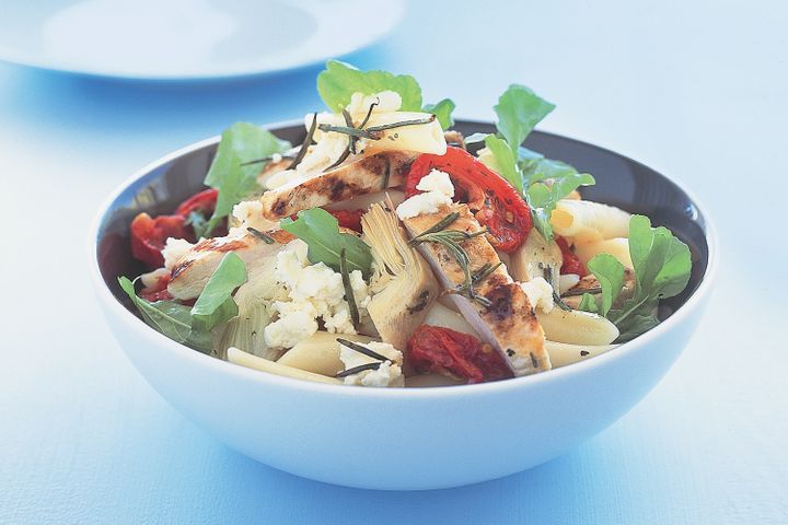 Cooking Meat Rosemary chicken pasta salad