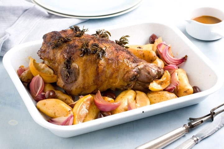 Cooking Meat Slow roasted Greek lamb