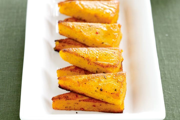 Cooking Meat Spicy polenta wedges