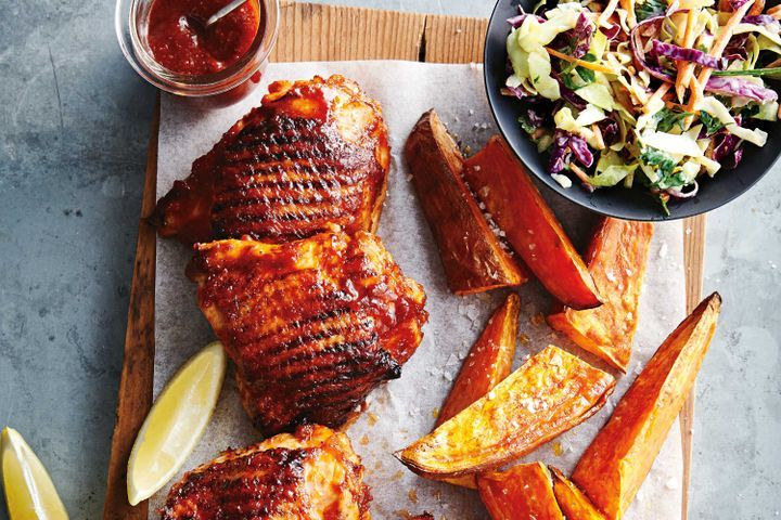 Cooking Meat Sticky barbecue chicken cutlets