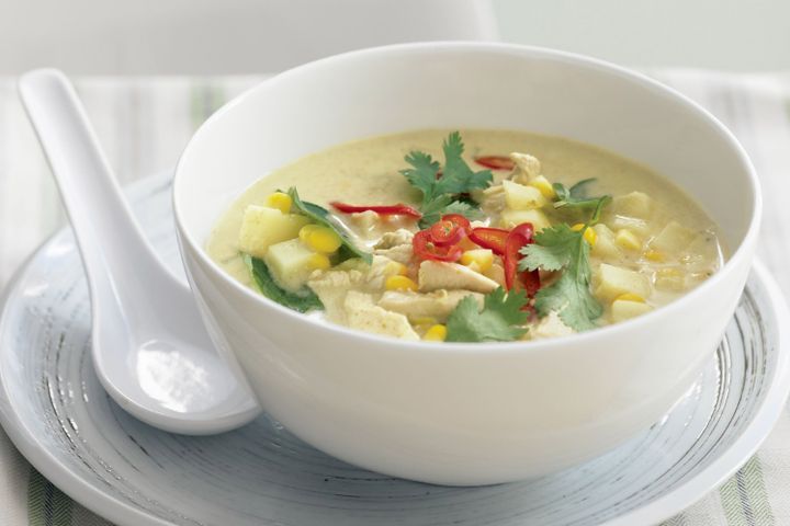 Cooking Meat Thai chicken & corn chowder