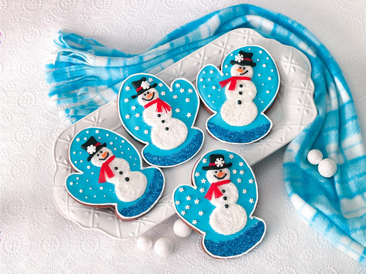 Готовим Desserts Mitten Snowman Cookies