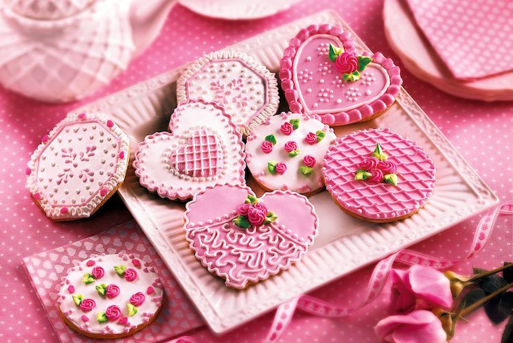 Готовим Desserts Pink and White Lace Cookies