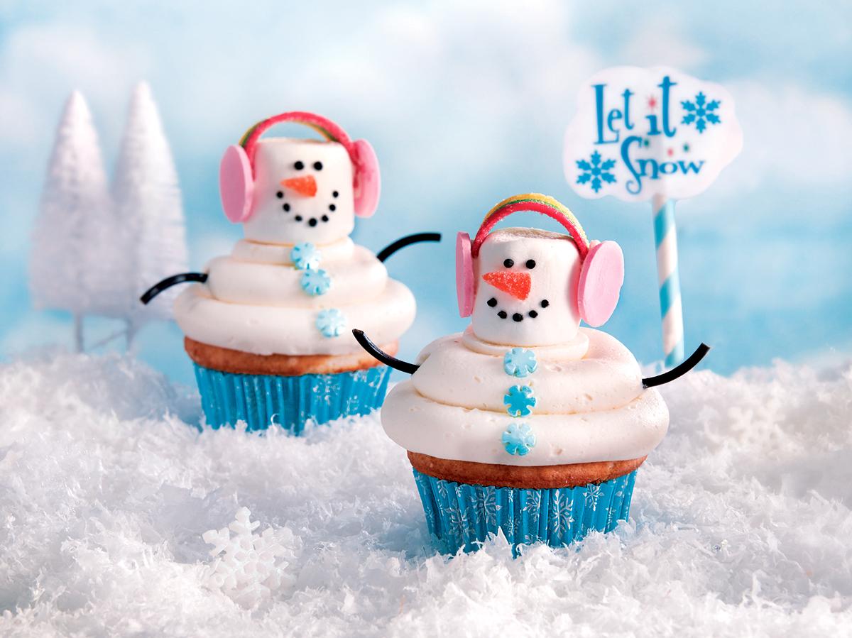 Готовим Desserts Snowman Cupcakes