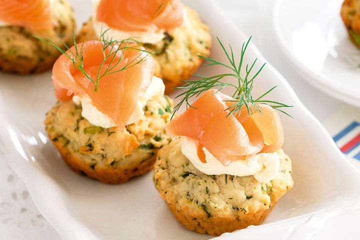 Cooking Coctails Herb, cream cheese and salmon muffins