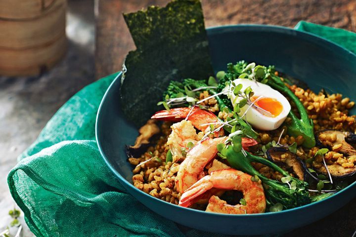 Cooking Appetiziers Barley and brown rice bowl