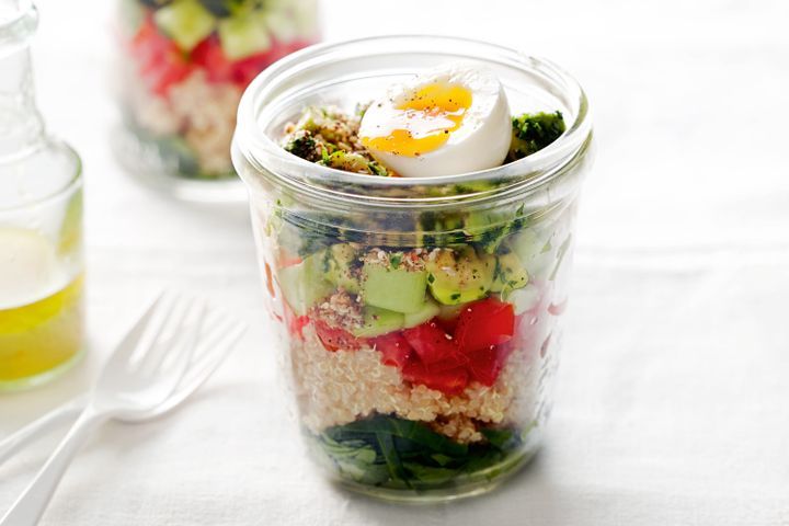 Cooking Eggs Egg and quinoa in a jar