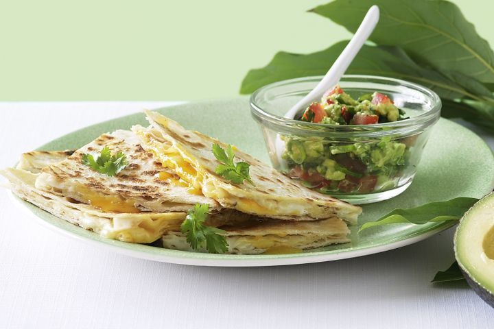 Cooking Eggs Egg quesadillas with chilli guacamole