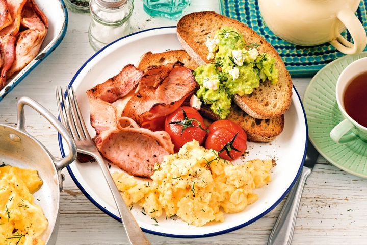 Cooking Eggs Oven-baked buttery scrambled eggs with smashed avocado