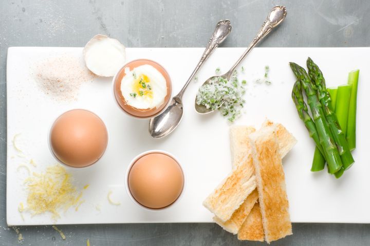 Cooking Eggs Soft-boiled eggs with flavoured salts