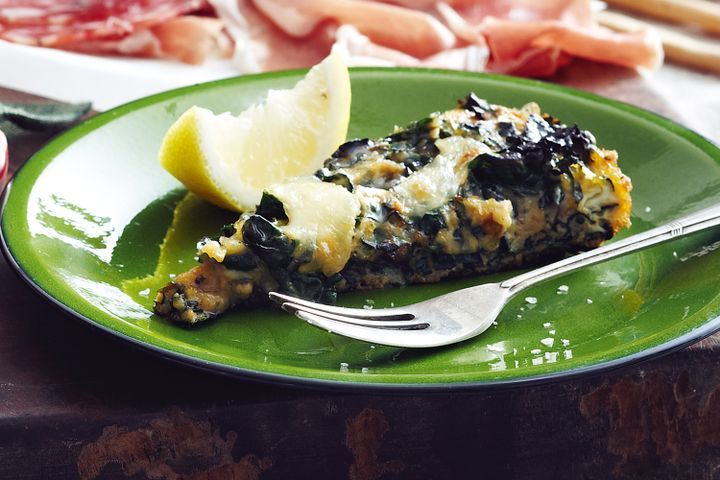 Cooking Eggs Wild-green frittata with mint & bocconcini