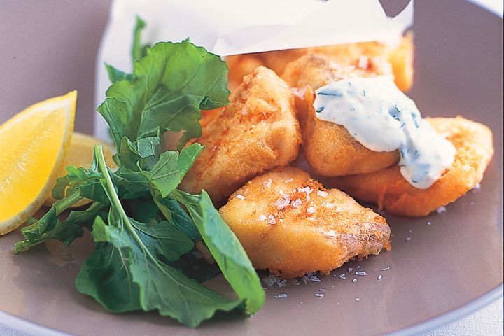 Cooking Fish Beer battered barramundi with horseradish mayo