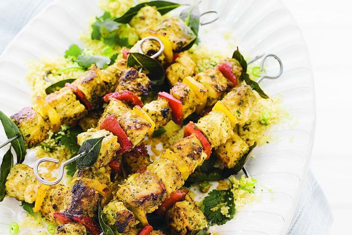 Готовим Fish Chermoula fish kebabs with couscous