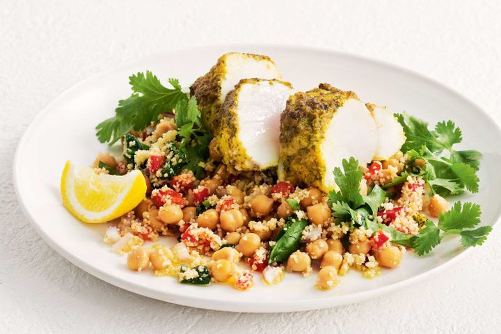 Готовим Fish Chermoula grilled fish with couscous