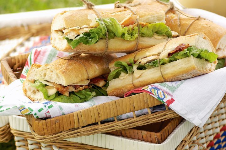 Cooking Fish Chicken Caesar baguettes