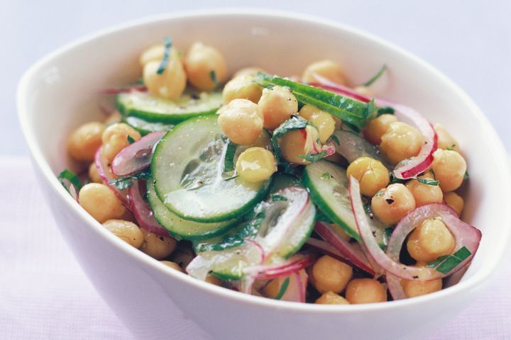 Cooking Fish Chickpea and herb salad