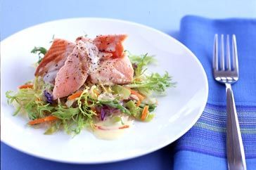 Cooking Fish Coleslaw and salmon salad
