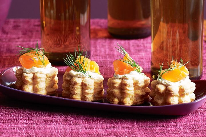 Cooking Fish Cream cheese and smoked salmon mini vol au vents