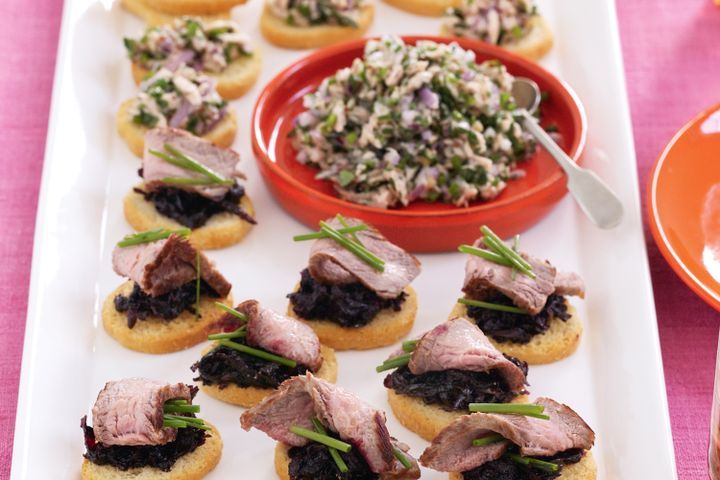 Cooking Fish Crostini with 2 toppings