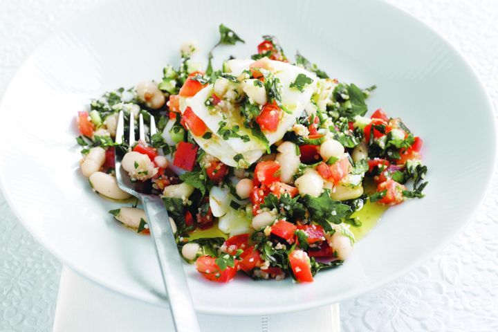 Cooking Fish Cuttlefish with white-bean tabbouleh