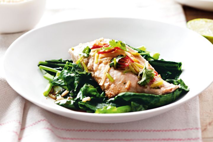 Cooking Fish Diabetes-friendly steamed ginger fish with gai lan