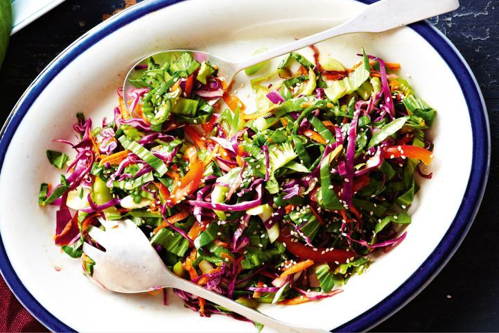 Cooking Fish Five-vegie slaw with lime and sesame