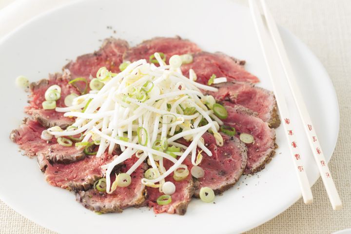 Cooking Fish Ginger beef tatake with lemon soy