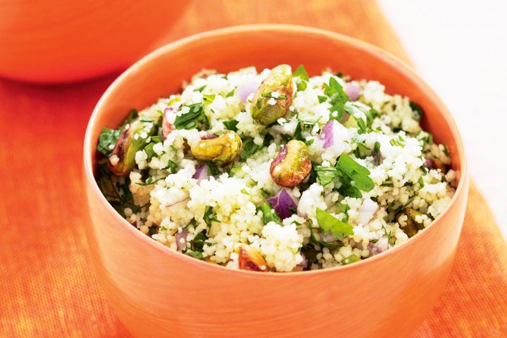 Cooking Fish Herb and pistachio couscous