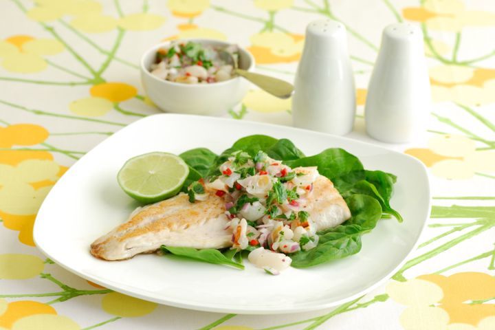 Cooking Fish Lychee and coriander snapper