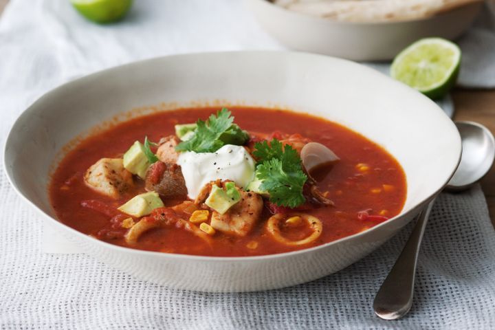 Cooking Fish Mexican seafood soup