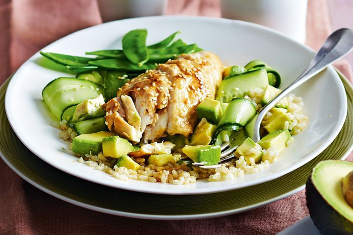 Cooking Fish Miso-glazed fish with sesame brown rice salad