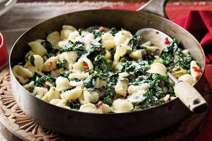 Cooking Fish Orecchiette with cavolo nero