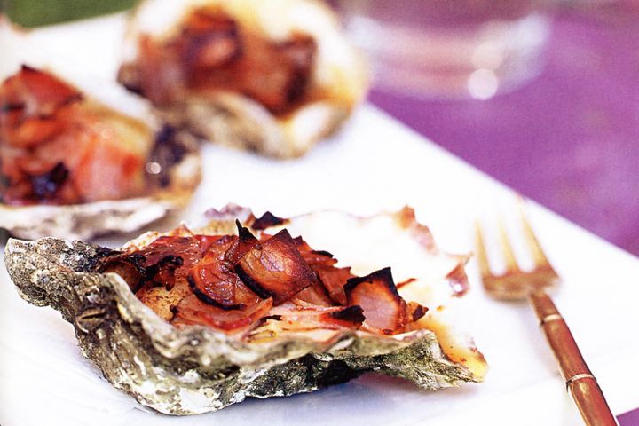 Cooking Fish Oysters with balsamic & pancetta
