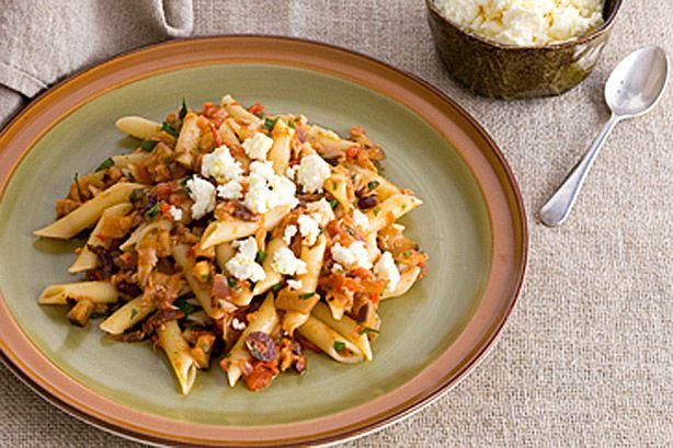 Cooking Fish Penne lisce with tuna, chilli and eggplant