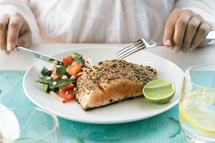 Cooking Fish Pistachio dukkah salmon fillets