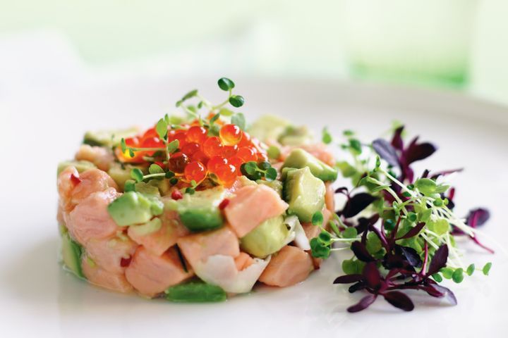 Cooking Fish Salmon and avocado ceviche