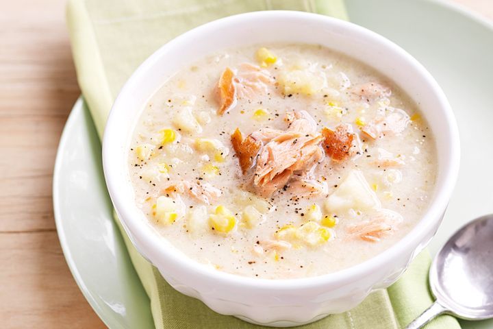 Готовим Fish Smoked fish and corn chowder