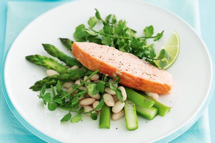 Cooking Fish Smoked salmon, asparagus and watercress